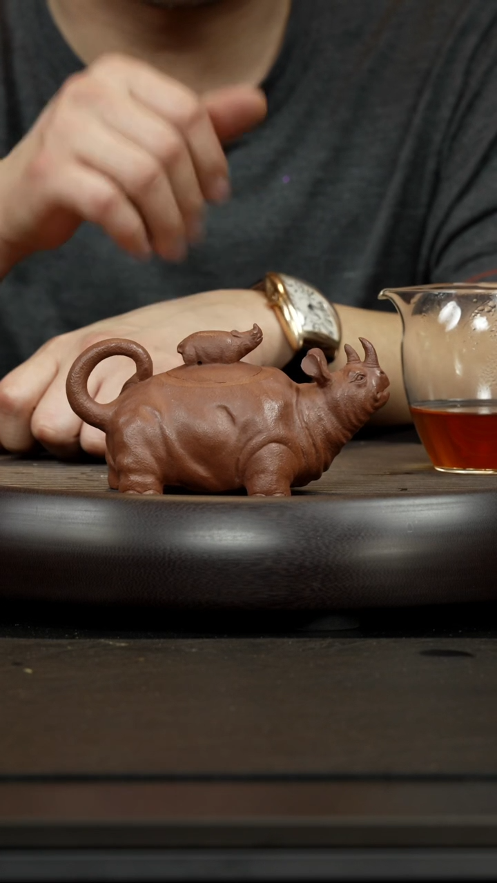 【闪购商品】紫砂茶杯紫砂壶 双角犀牛 财大气粗