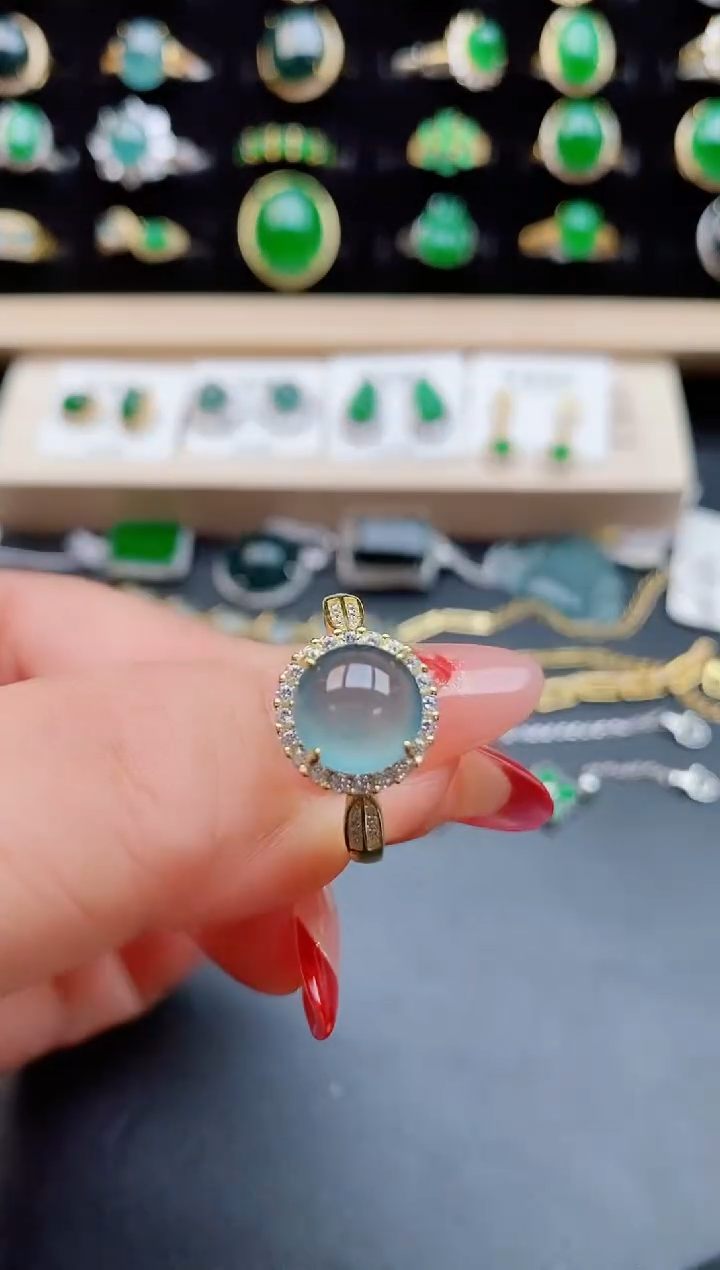 【闪购商品】翡翠戒指银S925镶嵌50805