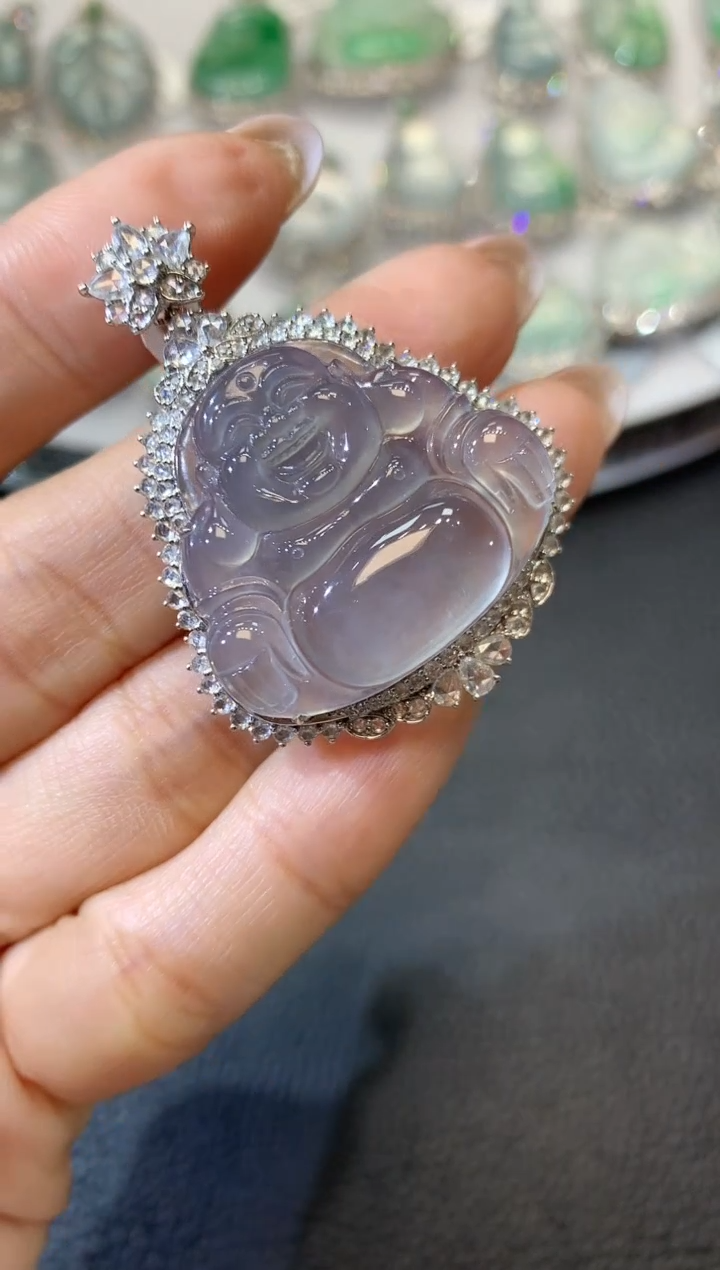 【闪购商品】翡翠吊坠(不含链)18K金镶嵌C32