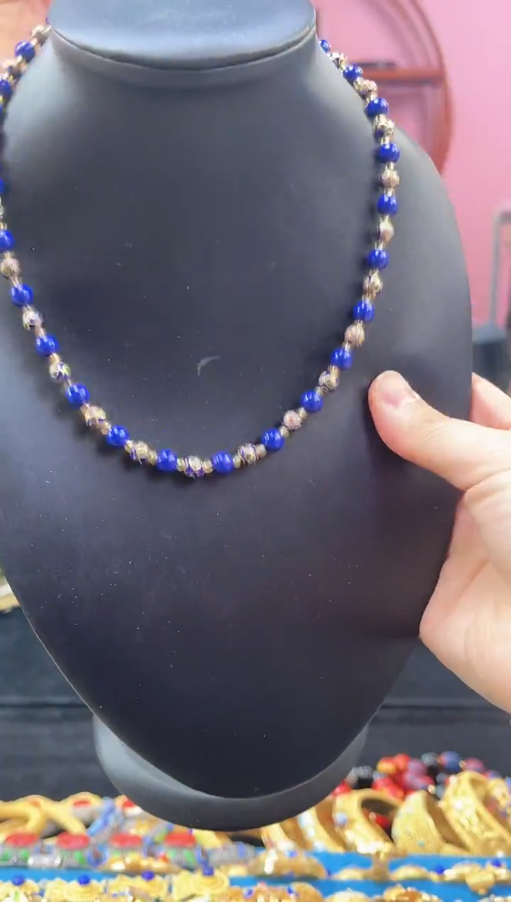 非遗 景泰蓝 项链 宝蓝 0.6