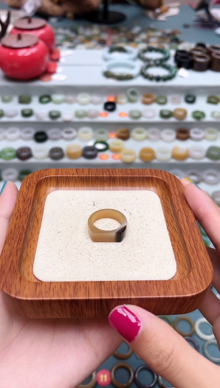 和田玉戒指未镶嵌14号