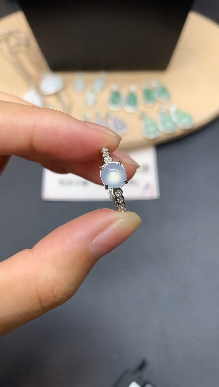 【闪购商品】翡翠戒指银S925镶嵌蛋面【无服务费】