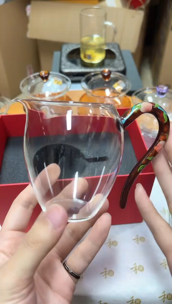 怡然茶海大漆手绘寿桃