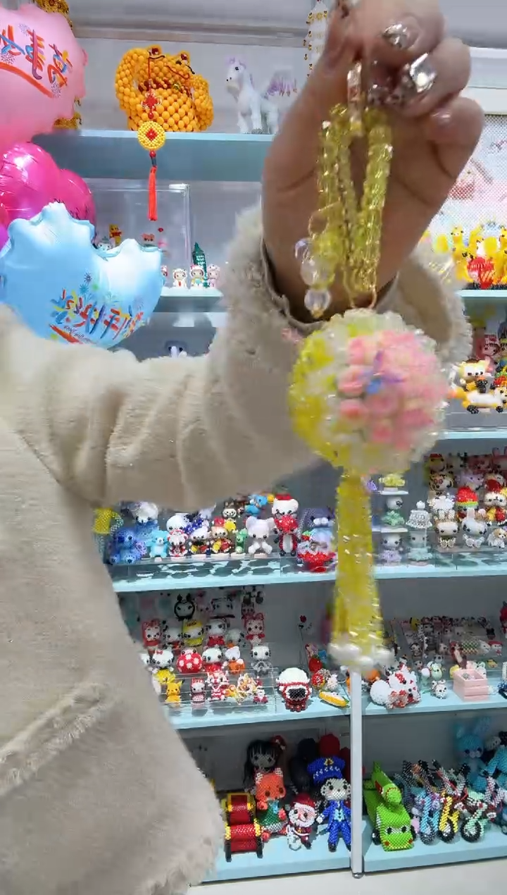 玻璃31002卡4水晶软胶手捧花流苏款-柠檬黄