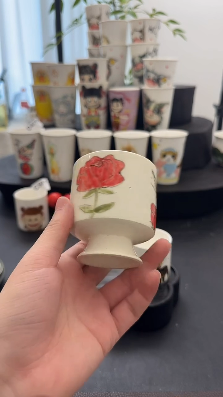 纯手工黄***纸纯手工绘制陶瓷杯
