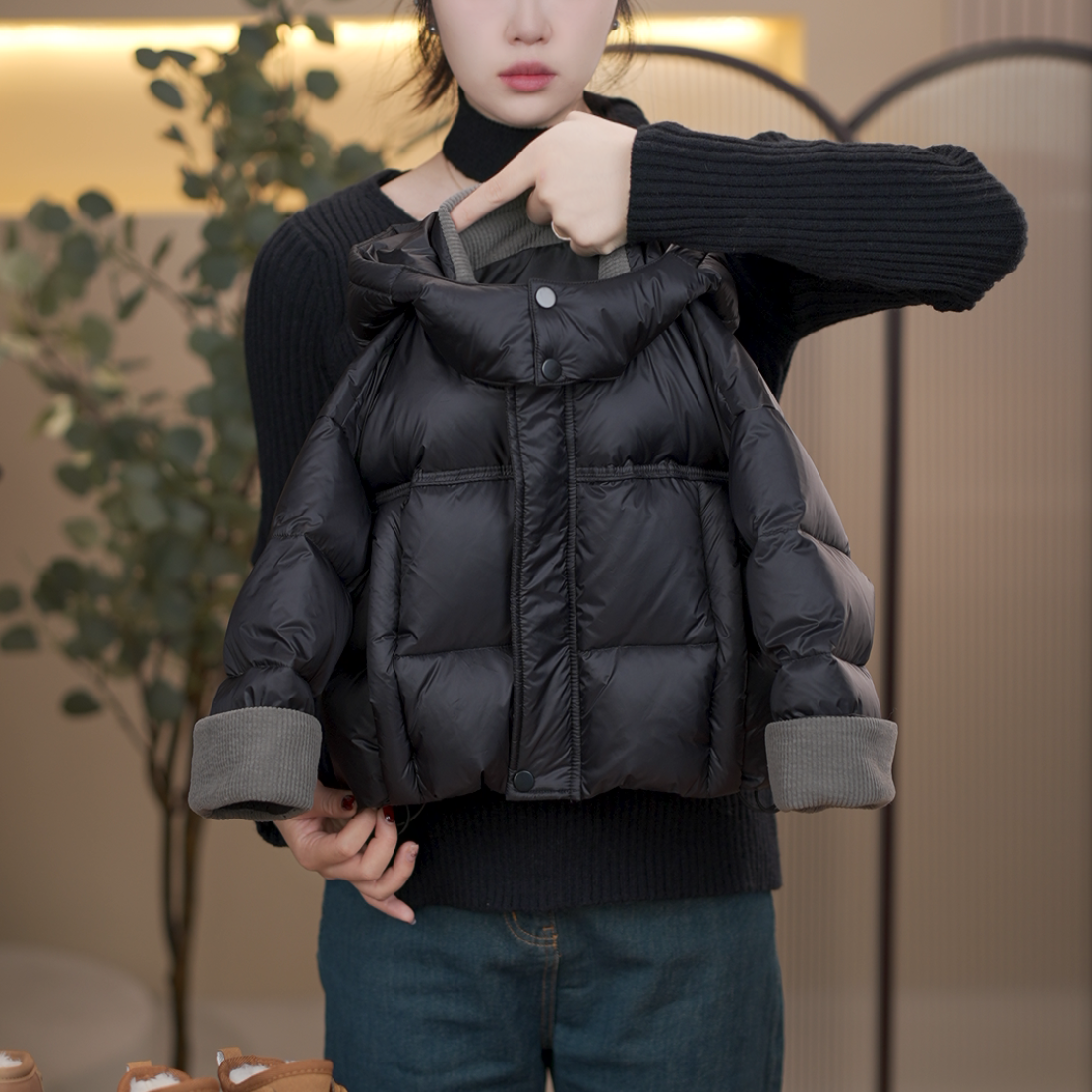 【菠菜现货】2025白鸭绒羽绒服极寒系列双倍充绒韩版翻袖加厚羽绒服