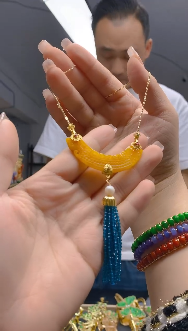 【闪购商品】翡翠耳饰合金222翡翠锁骨链