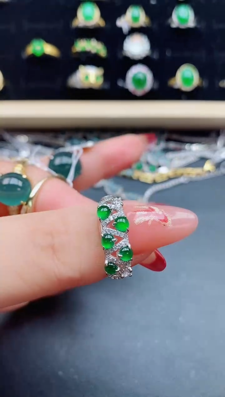 【闪购商品】翡翠戒指银S925镶嵌21321