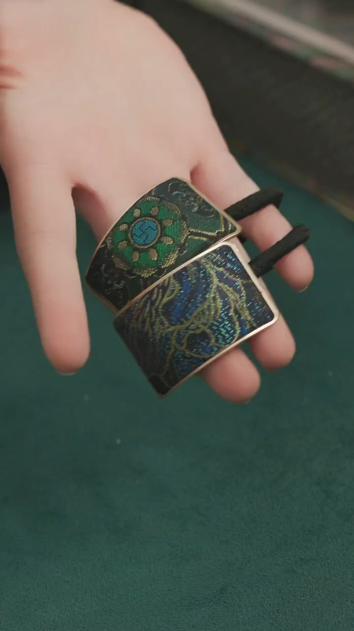 刺绣湘传礼宋锦发绳一对