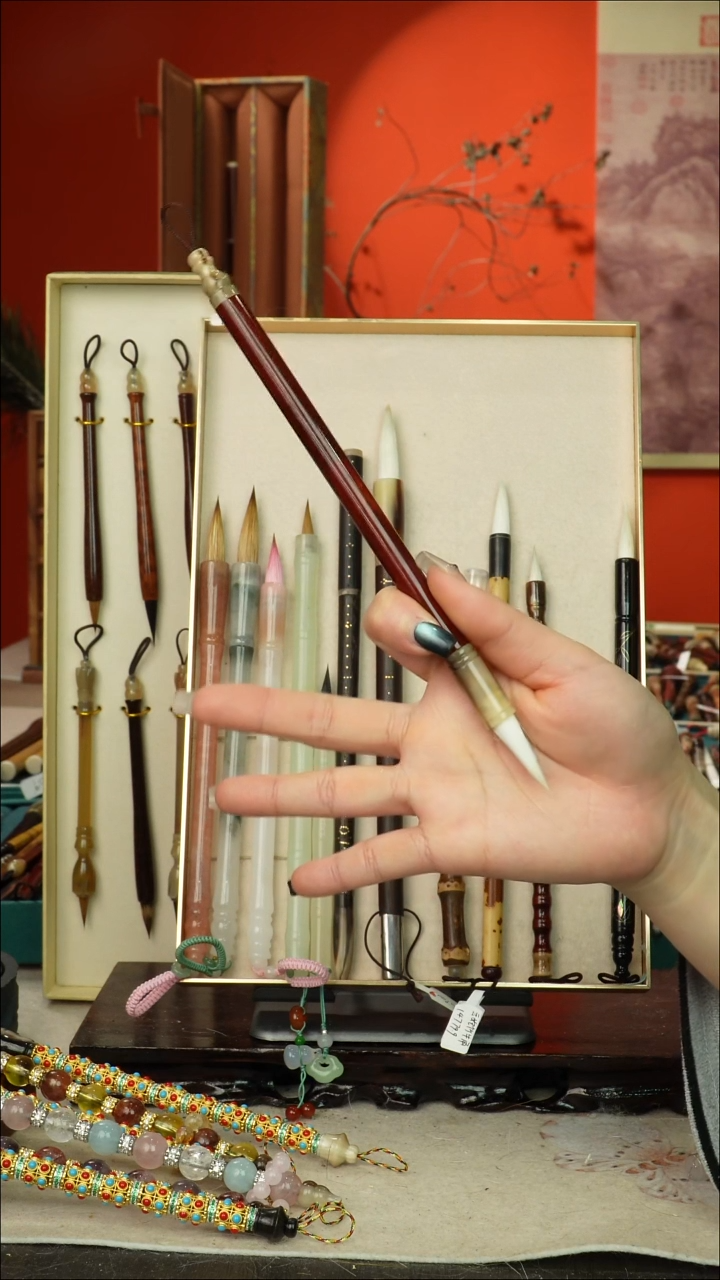 411号闪孤品高货毛笔链接 清水试笔 蘸墨不退