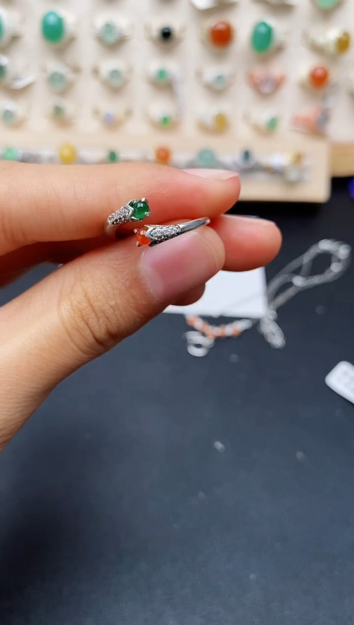 【闪购商品】翡翠戒指银S925镶嵌缅甸翡翠