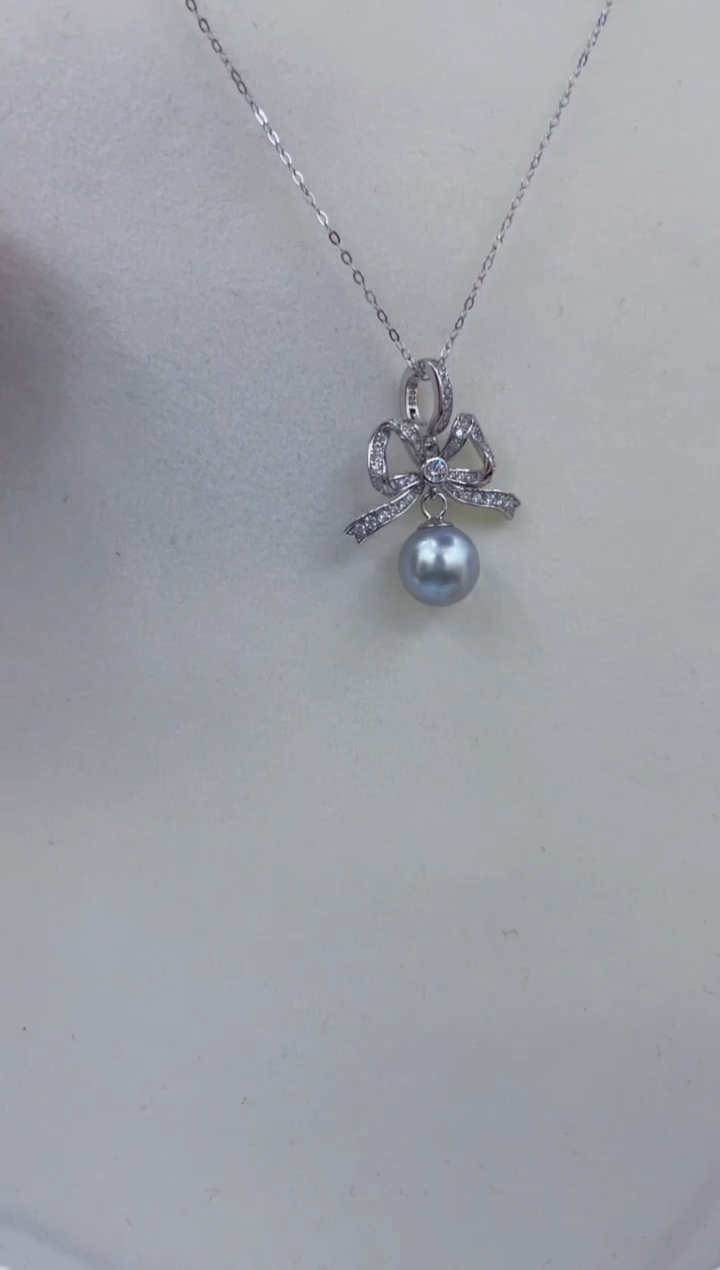 颈饰银S925镶嵌海水珍珠  