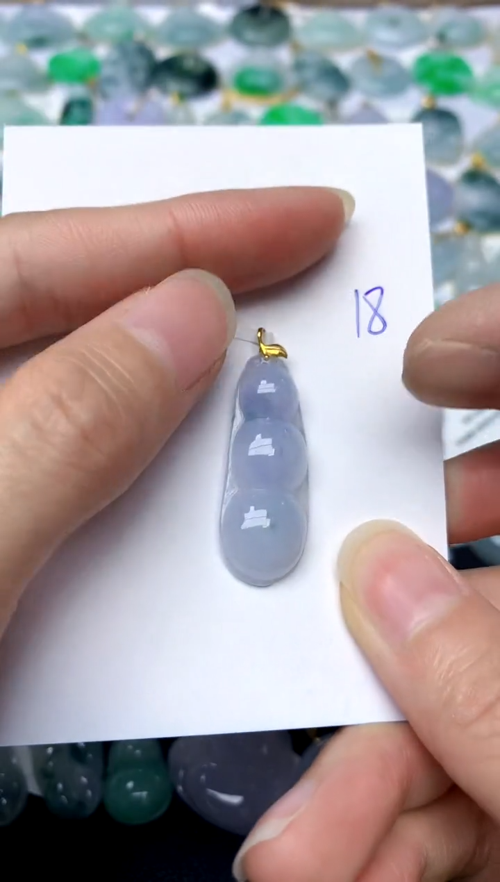 【闪购商品】翡翠颈饰18K金镶嵌18天然A货翡翠