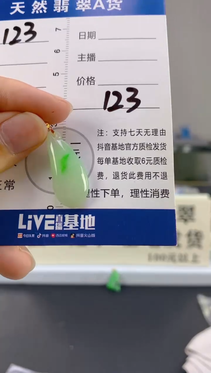 【闪购商品】翡翠颈饰18K金镶嵌天然A货翡翠