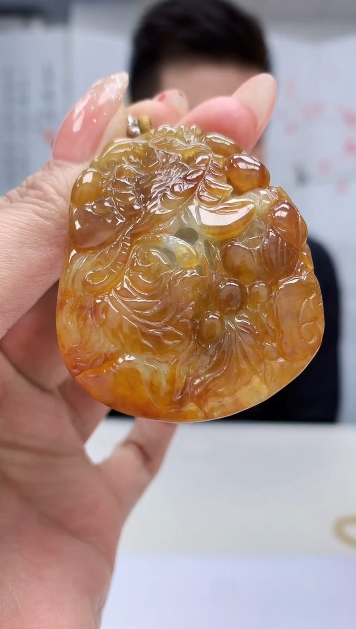 【闪购商品】定制翡翠未镶嵌4990MM-毛货挂件123赠珠链