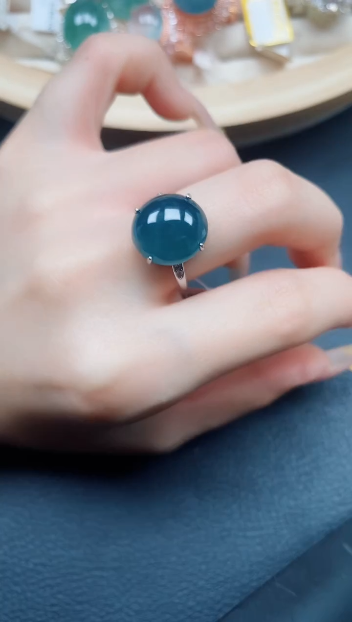 【闪购商品】翡翠戒指银S925镶嵌翡翠