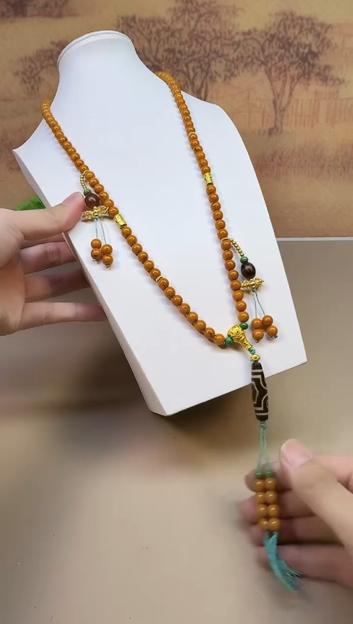 蜜蜡颈饰14K金镶嵌A50 