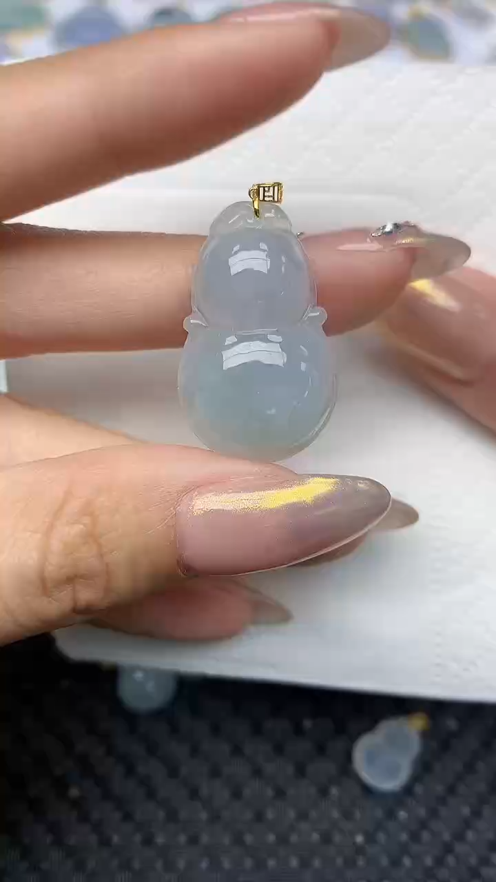【闪购商品】翡翠颈饰18K金镶嵌天然翡翠a货