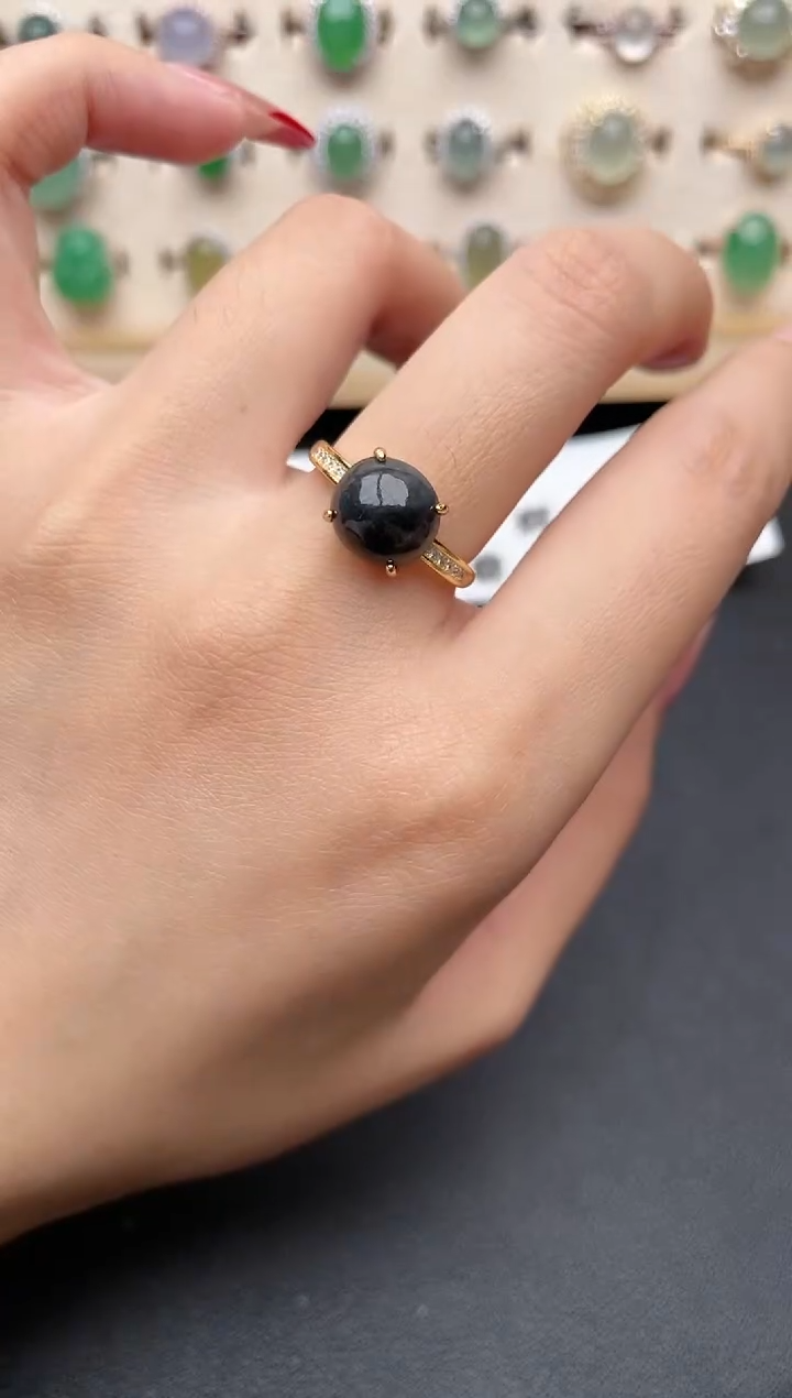 【闪购商品】翡翠戒指银S925镶嵌一物一证一礼盒