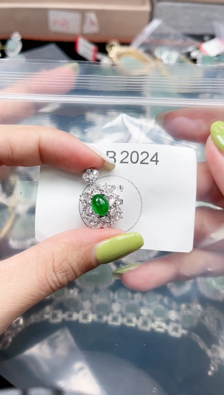 【闪购商品】翡翠颈饰未镶嵌2024赠皮绳