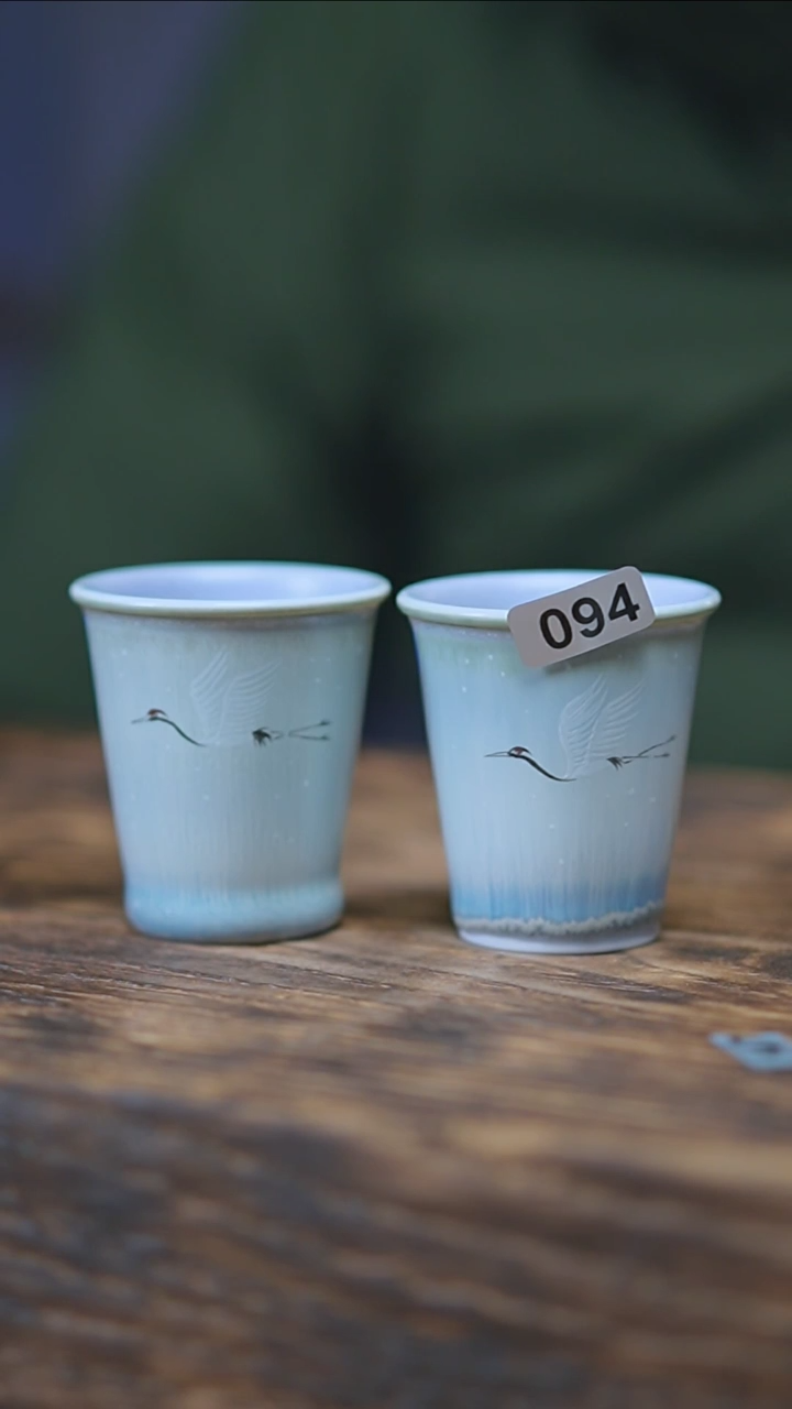 【闪购商品】094景德镇手绘仙鹤对杯