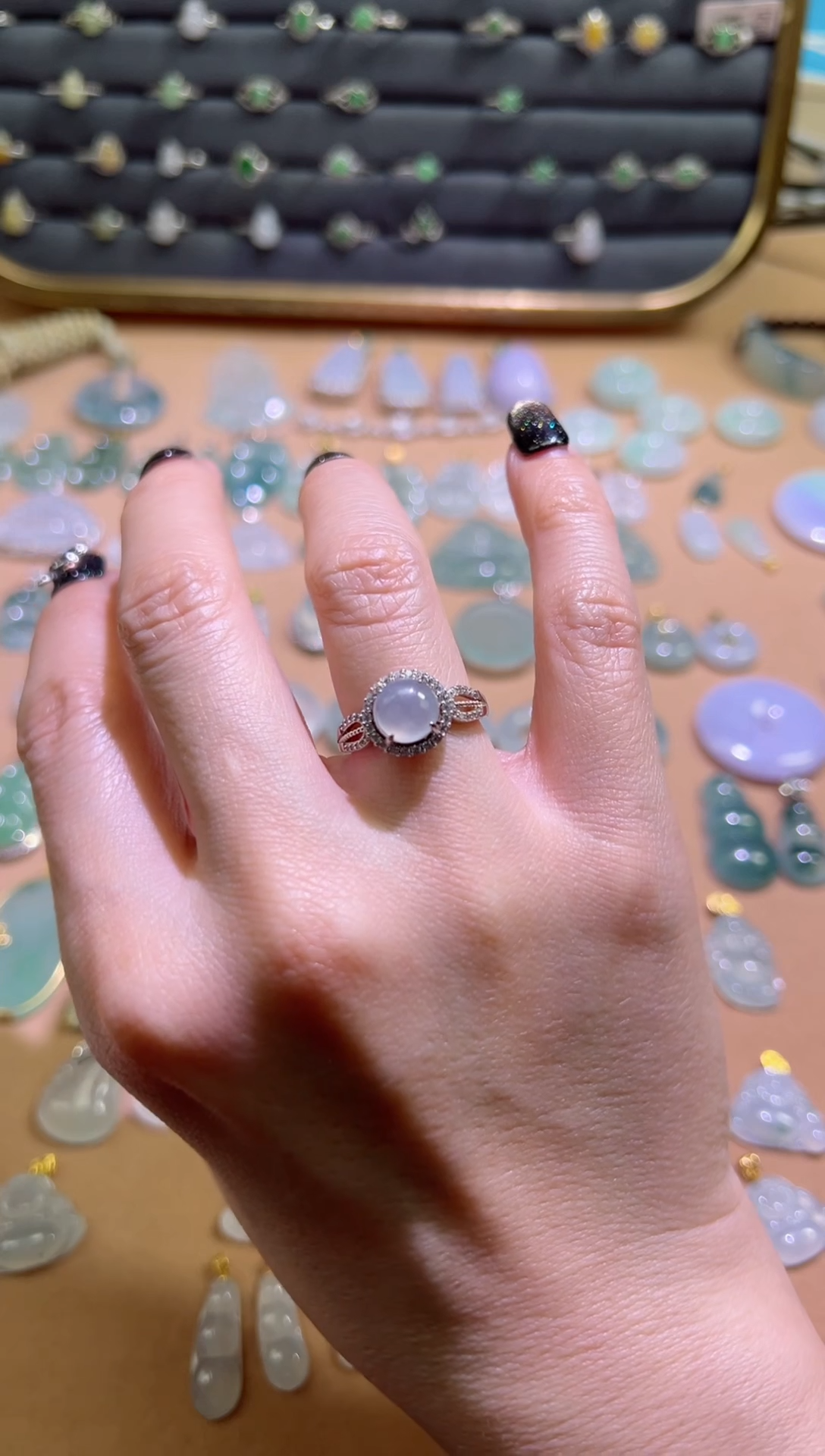 【闪购商品】翡翠颈饰银S925镶嵌戒指