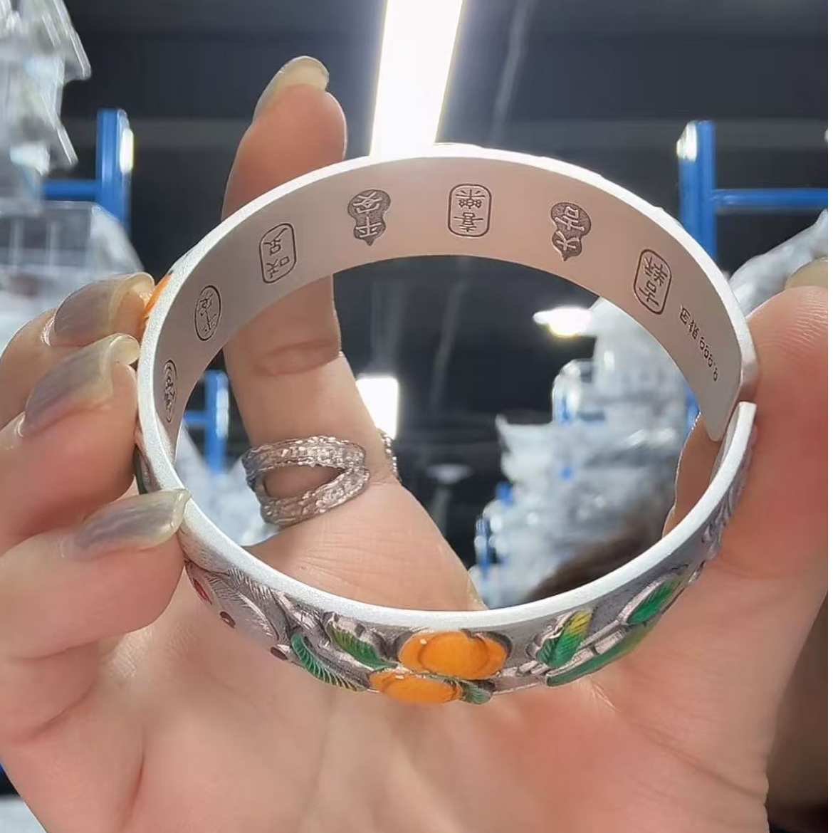 灯小炮 足银手镯 大吉大利手镯（9784）
