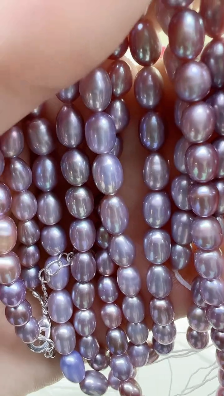 项链未镶嵌淡水珍珠深紫色米胖子5-6mm