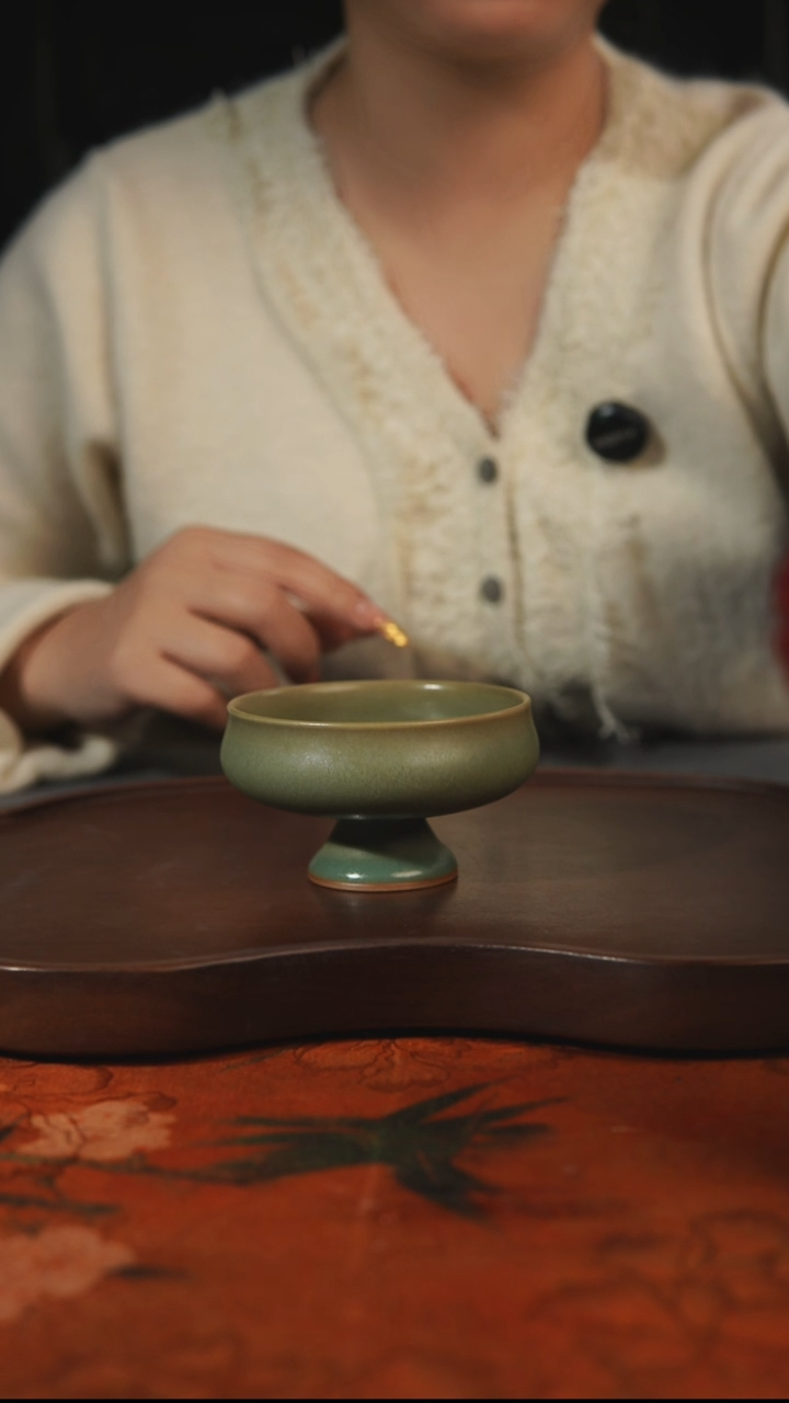 杯子瓷“*”汝州原产地原矿仿古老釉q