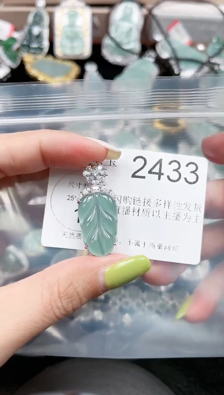【闪购商品】翡翠颈饰未镶嵌2433赠皮绳
