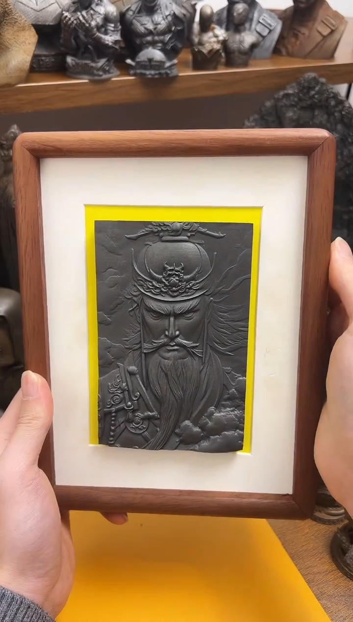 金属刺*崔浮雕铁艺---关羽