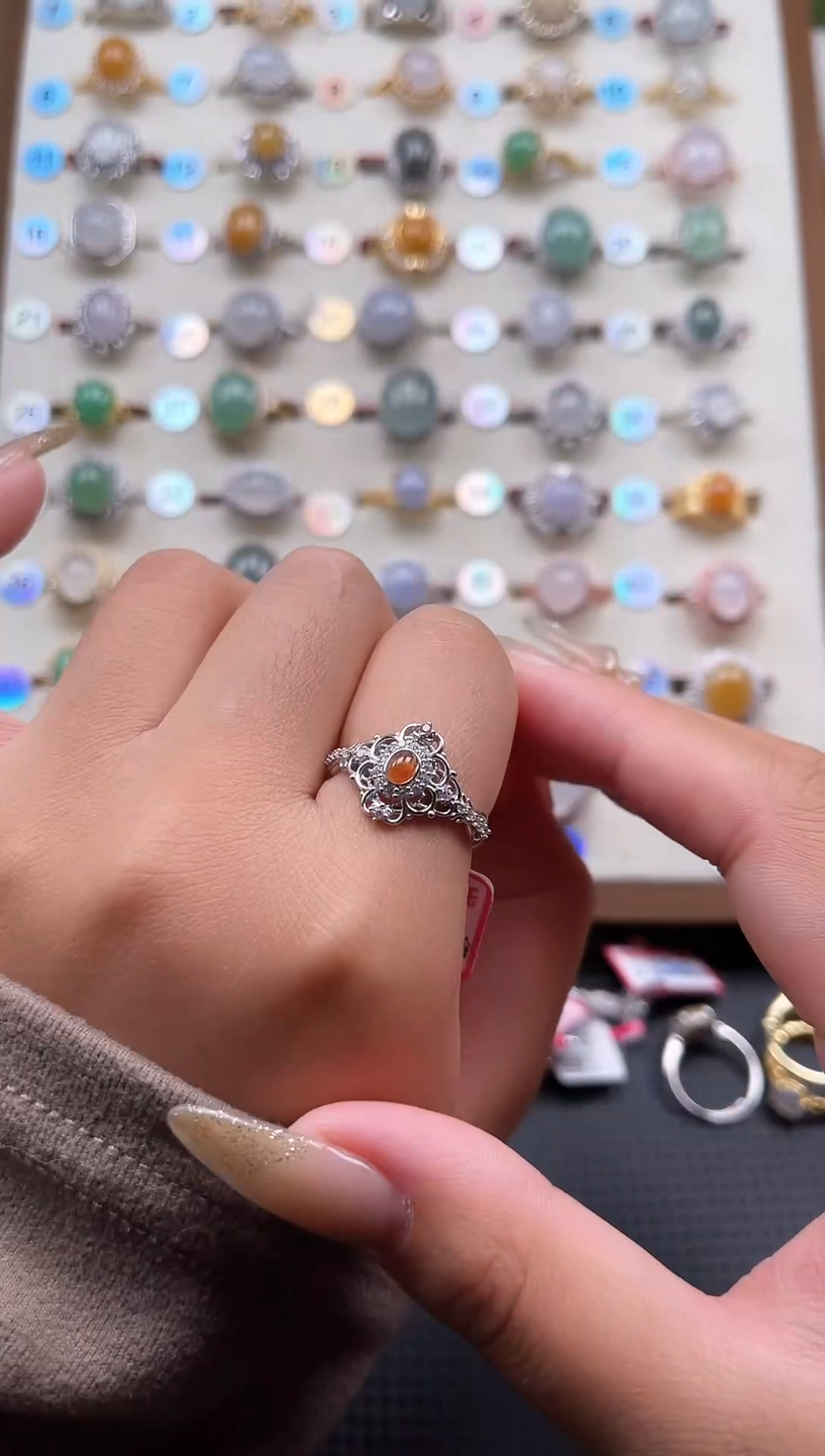 【闪购商品】翡翠戒指银S925镶嵌天然A货翡翠戒指