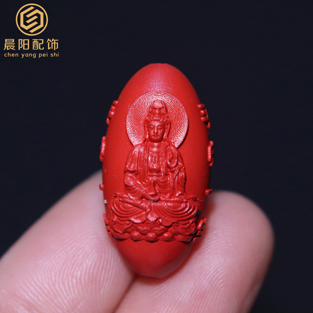 含辰砂工艺品朱砂观音桶珠平安一生隔珠金刚星月菩提手串文玩配饰