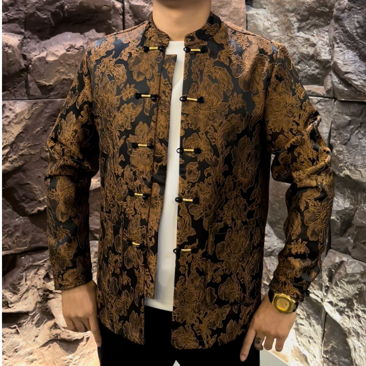 882058 060男士新款时尚潮流休闲唐装外套