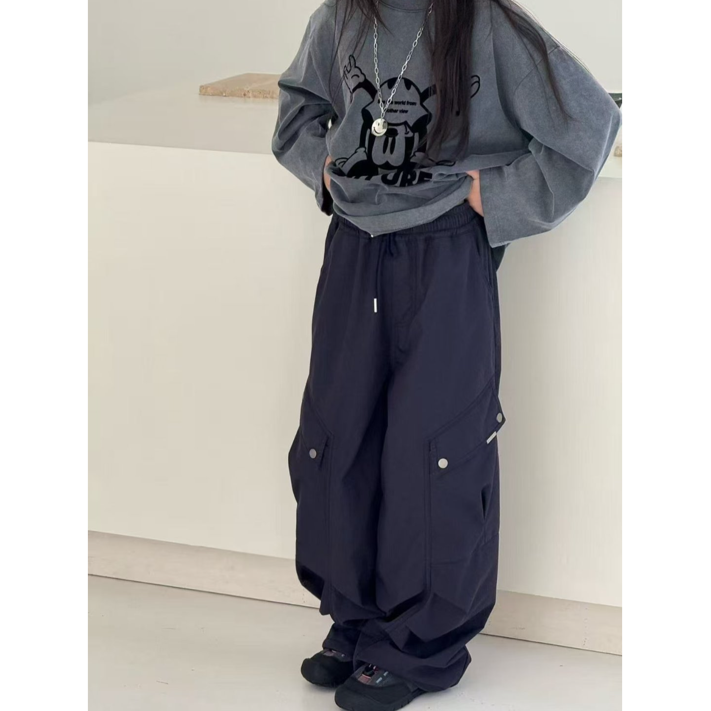 【豪宝贝】2025FW斜口袋休闲工装裤9017