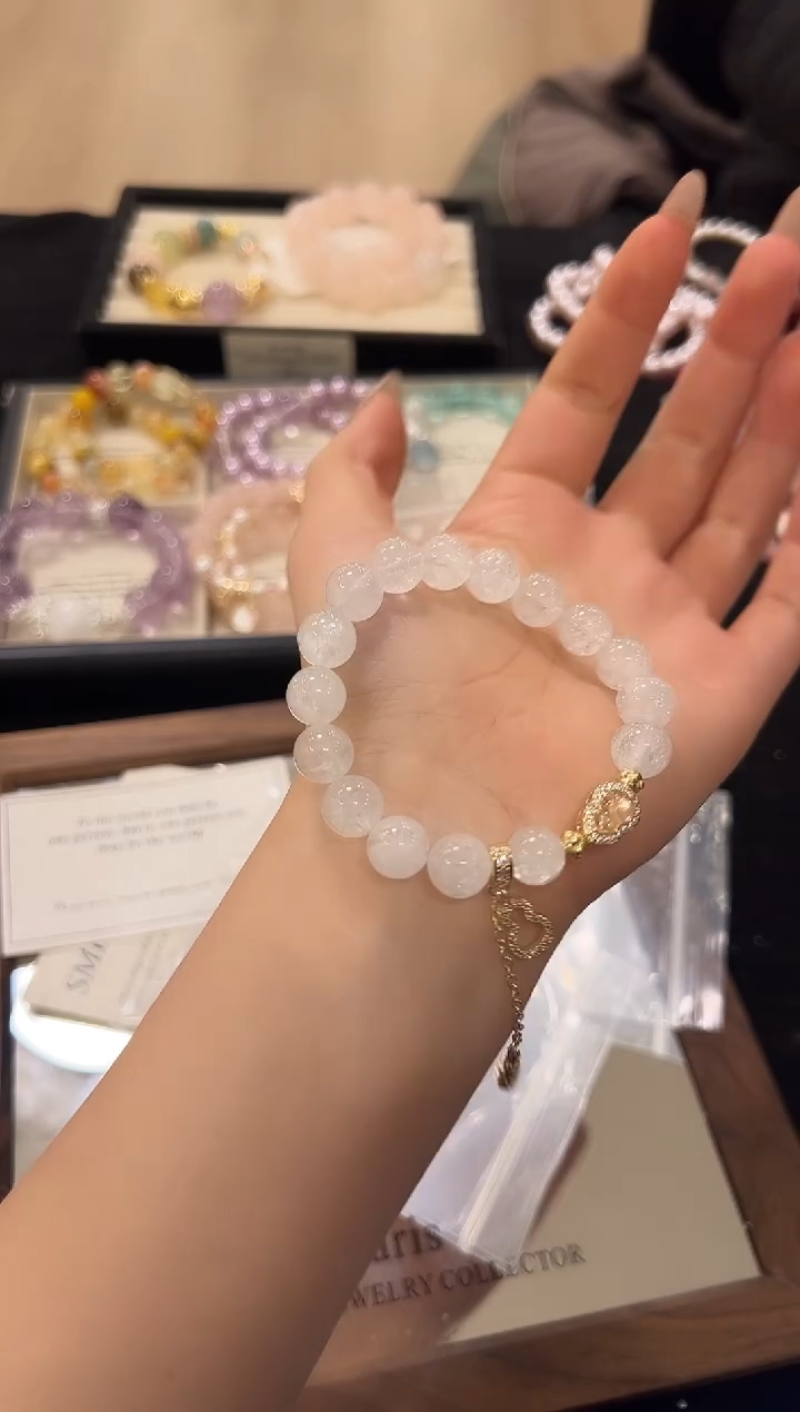 未镶嵌手链水晶白幽灵设计款手串