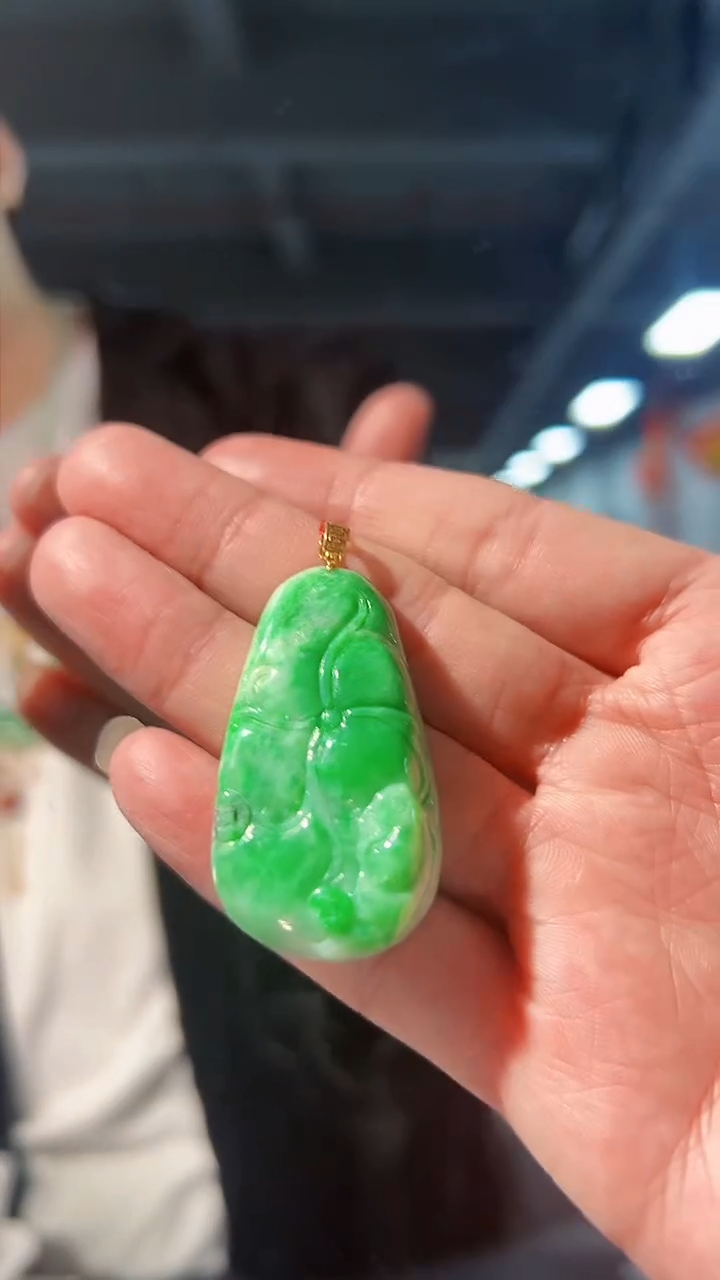 【闪购商品】翡翠颈饰18K金镶嵌缅料A货/支持复检/一件