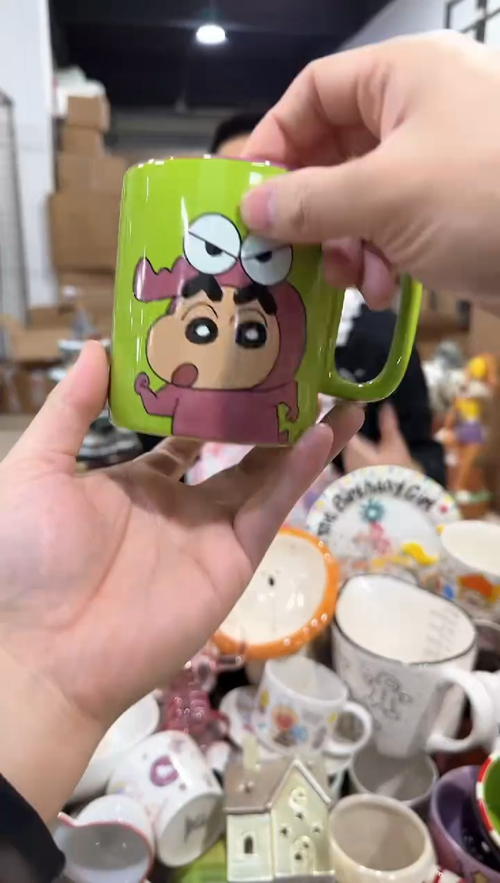 瓷片绿色小新鳄鱼马克杯