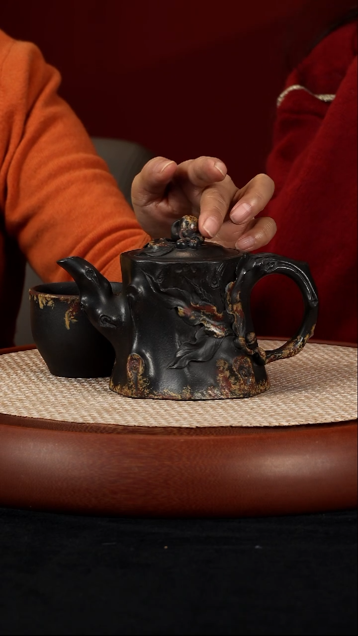 茶壶紫砂【kb099】桃桩宜兴紫砂ZLM