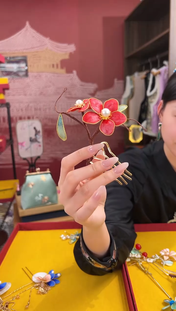 【闪购商品】刺绣非遗绒花（发饰）