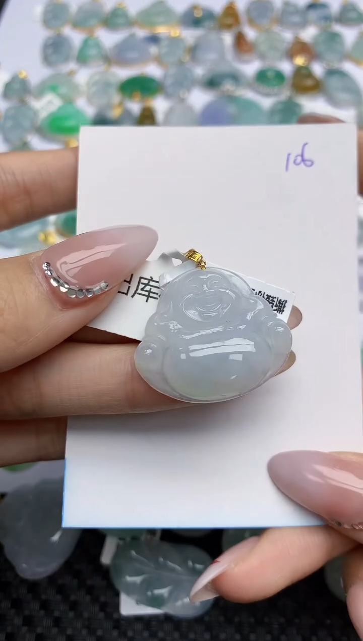 【闪购商品】翡翠颈饰18K金镶嵌天然翡翠A货