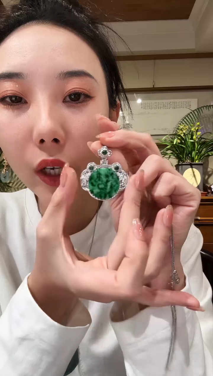 【闪购商品】翡翠颈饰银S925镶嵌国风