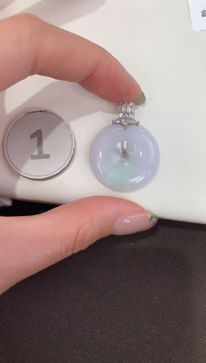 颈饰银S925镶嵌翡翠天然缅甸A货翡翠