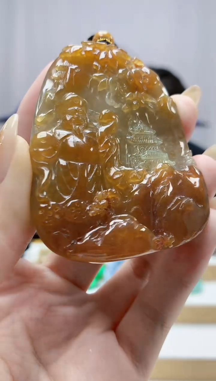 未镶嵌定制翡翠小**.5060jw-毛货挂件