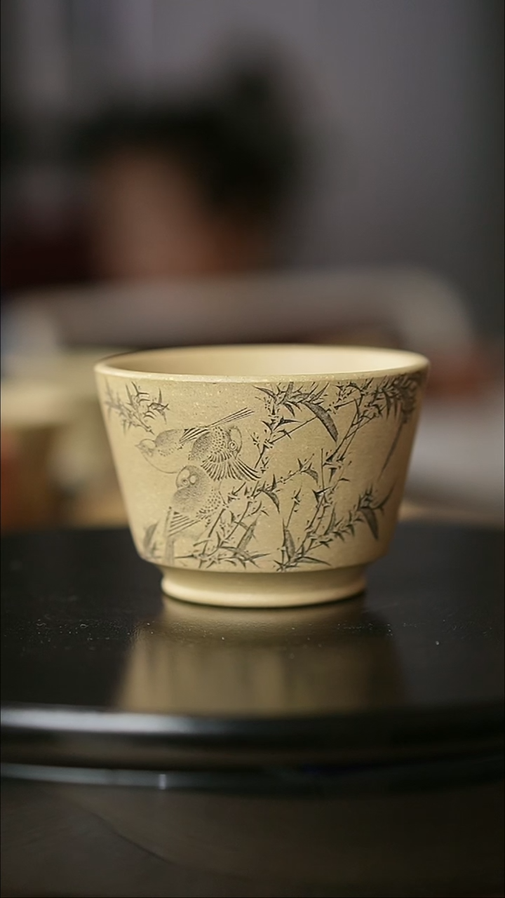 茶杯紫砂牧之竹禽主人杯