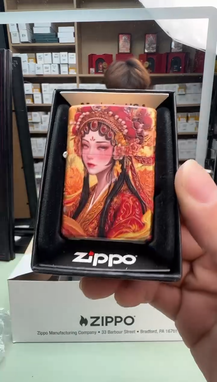 Zippo打火机镀银烫金美女