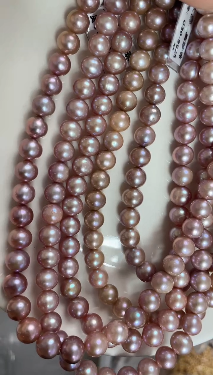 未镶嵌项链淡水珍珠990 无核9mm+紫透珠项链（多样性发一）