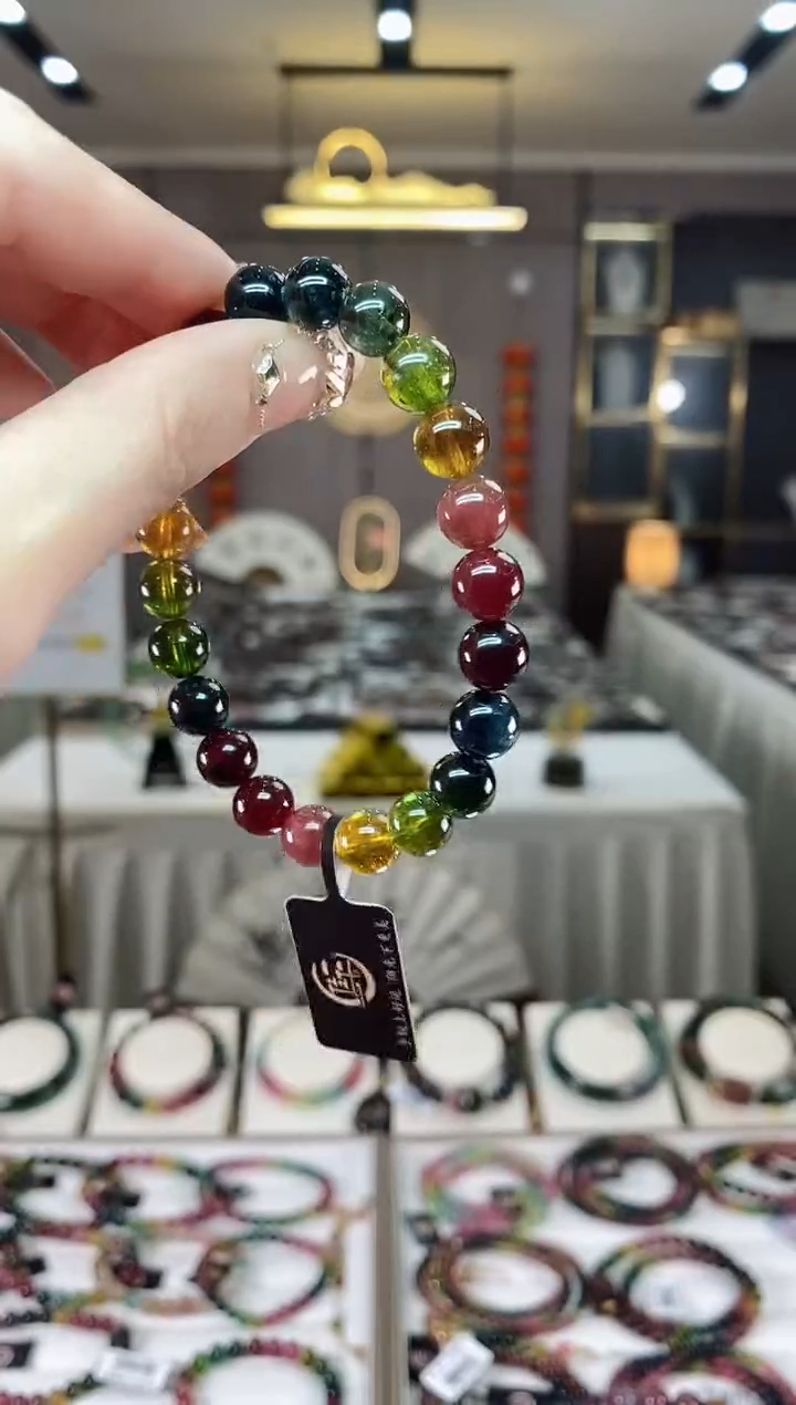 【闪购商品】碧玺单圈手串8mm+未镶嵌一物一证dan