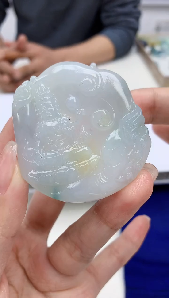 【闪购商品】定制翡翠未镶嵌3916kk-毛货挂件94