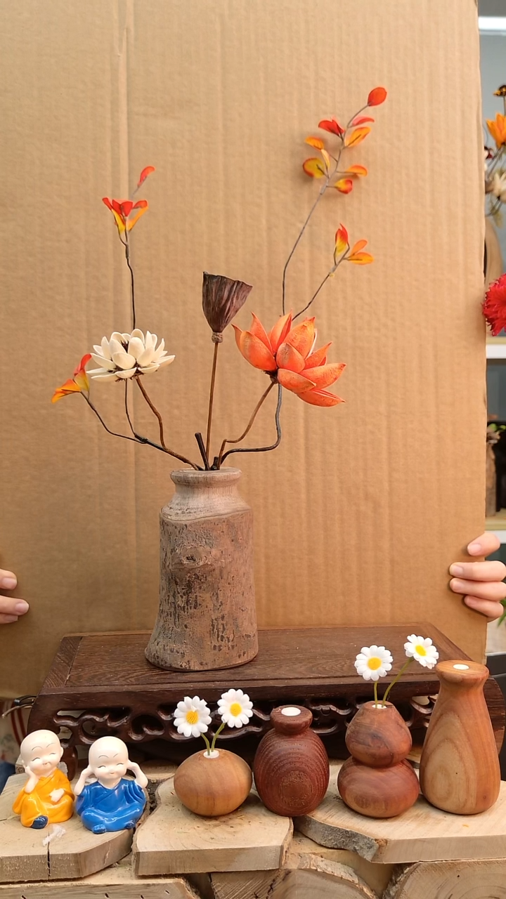 木实木花瓶一物一拍